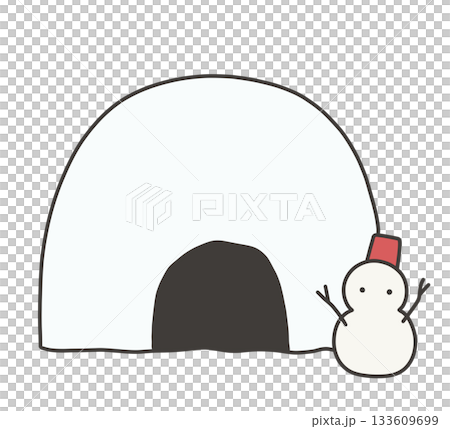 雪人插圖和戴紅帽子的雪人 雪人插圖和戴紅帽子的雪人 133609699