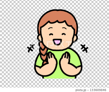 Brown-haired girl clapping Brown-haired girl clapping 133609846