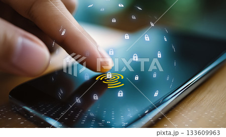 スマート認証とデジタルセキュリティの未来的ビジュアル 133609963