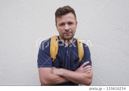 Portrait of a European Man by a Wall Portrait of a European Man by a Wall 133610254