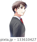 右向き斜め後ろ姿の男子学生・就活生・男性社会人のイラスト【グレージャケット・背景なし】 右向き斜め後ろ姿の男子学生・就活生・男性社会人のイラスト【グレージャケット・背景なし】 133610427