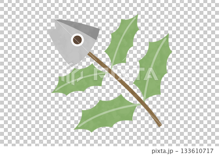 Simple illustration of a talisman for Setsubun, Hiiragi Iwashi 133610717