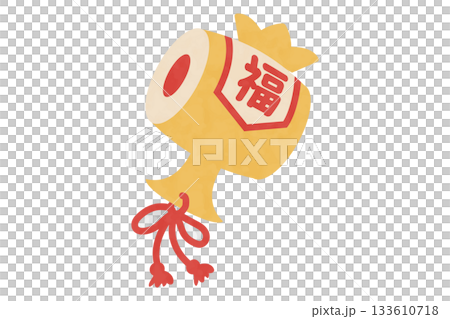 福を呼ぶ打ち出の小槌の縁起物イラスト 133610718