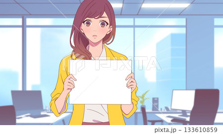 職場の雰囲気を明るく伝えるオフィスシーン｜案内や説明に最適なビジネスイラスト素材｜提案、告知、説明 133610859