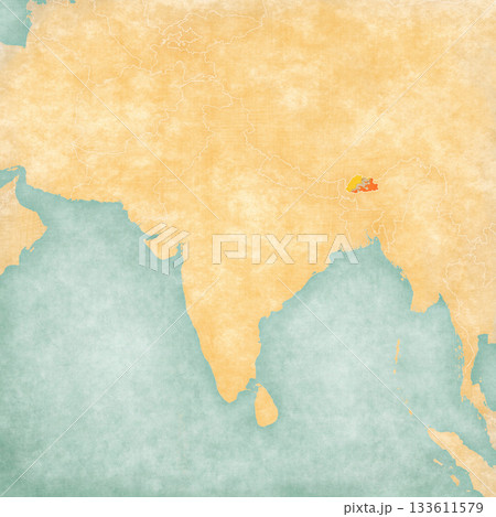 Map of South Asia - Bhutan 133611579