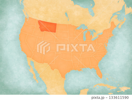 Map of United States of America - Montana 133611590