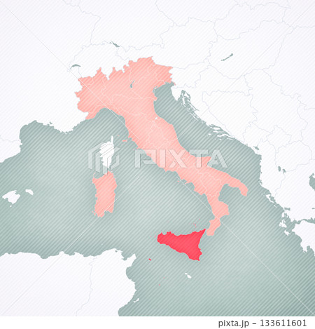 Map of Italy - Sicily Map of Italy - Sicily 133611601