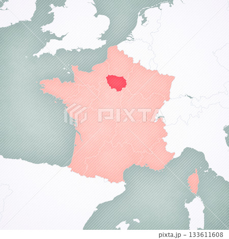 Map of France - Ile-de-France Map of France - Ile-de-France 133611608