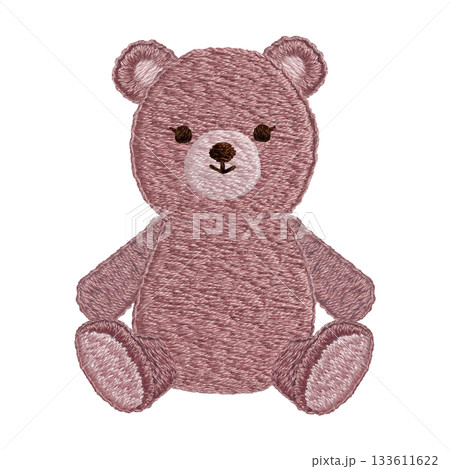【テディベア】手刺繍イラスト素材 133611622