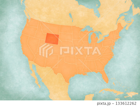 Map of United States of America - Wyoming 133612262