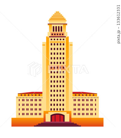 Los Angeles City Hall - Colorful Flat Design Illustration Los Angeles City Hall - Colorful Flat Design Illustration 133612331