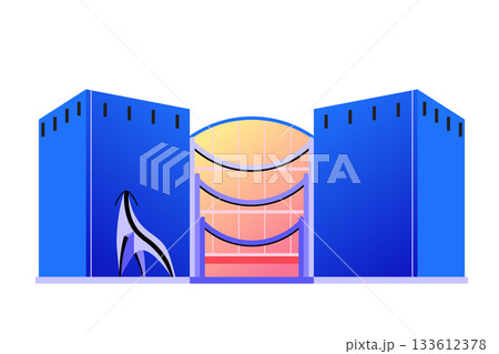 Museum of Modern and Contemporary Art in France - colorful flat design style object Museum of Modern and Contemporary Art in France - colorful flat design style object 133612378