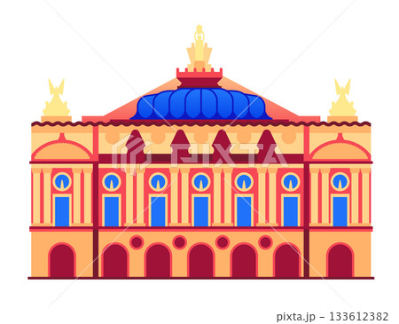 Palais Garnier in Paris - colorful flat design style object Palais Garnier in Paris - colorful flat design style object 133612382