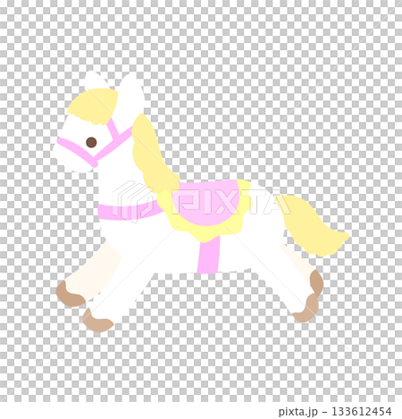 Cute and relaxed horse illustration, pink, transparent 133612454