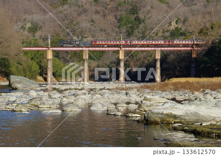 秩父鉄道・荒川橋梁を渡るバイオエクスプレス 秩父鉄道・荒川橋梁を渡るバイオエクスプレス 133612570