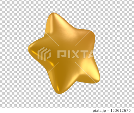 3D Golden Glossy Star on transparent background. Stylized icon perfect for holiday, Birthday, or Christmas. 3d render 3D Golden Glossy Star on transparent background. Stylized icon perfect for holiday, Birthday, or Christmas. 3d render 133612670