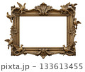 レトロな動物の彫刻のある額縁 133613455
