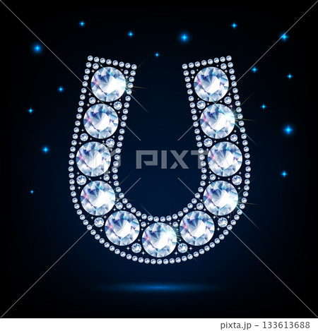 Shiny diamond horseshoe, dark blue Shiny diamond horseshoe, dark blue 133613688