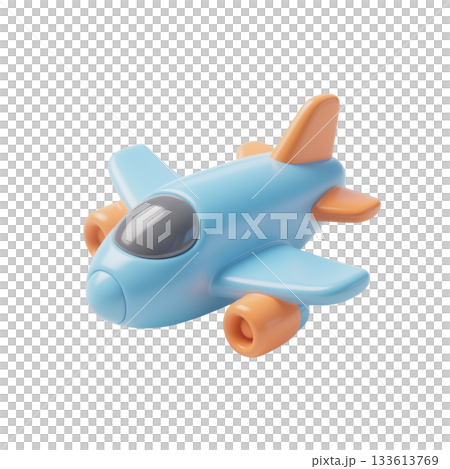 3D airplane icon with colorful design representing air travel, aviation, transportation, and global connectivity for digital and marketing projects 133613769