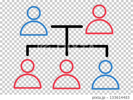 Simple family tree and family connections, genealogy icons that represent relationships and blood ties 133614483