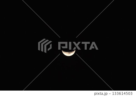 half moon shining floating on sky in night  133614503