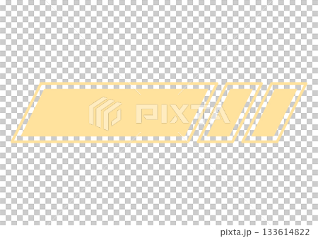 Sporty parallelogram badge design with abstract horizontal graphics for a sense of speed 133614822