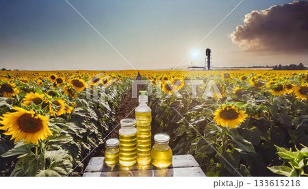 sunflower oil in the field 133615218