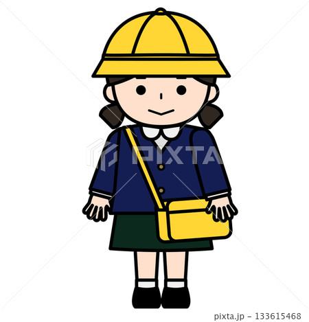 帽子とカバンを身につけた女の子 133615468