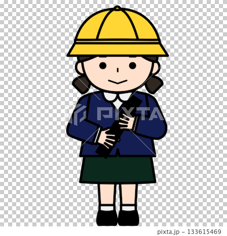 制服姿で卒業証書を抱える女の子 133615469