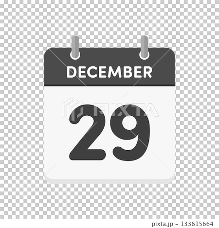 12月29日・December 29の日めくりカレンダーのアイコン - 12/29の日付入り英語の暦 12月29日・December 29の日めくりカレンダーのアイコン - 12/29の日付入り英語の暦 133615664