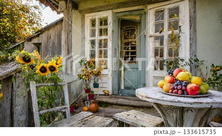 colorful autumn decor with colorful autumn 133615735