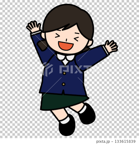 Girl jumping with joy 133615839