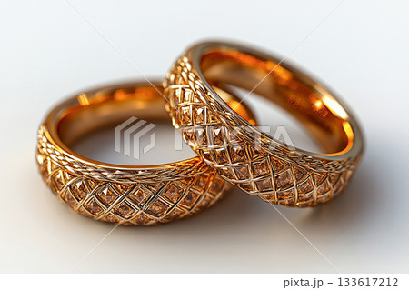 Pair of Wedding Rings on a white background. Pair of Wedding Rings on a white background. 133617212