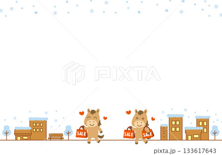 雪の街とうまキャラのラブリーSALEフレーム 雪の街とうまキャラのラブリーSALEフレーム 133617643