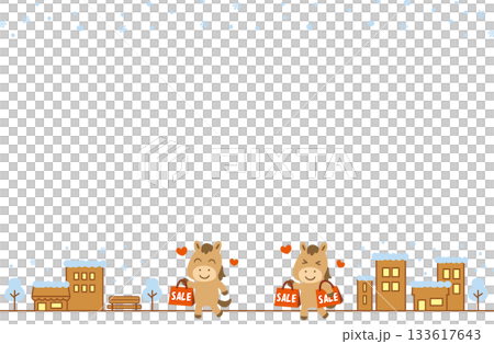 雪の街とうまキャラのラブリーSALEフレーム 雪の街とうまキャラのラブリーSALEフレーム 133617643