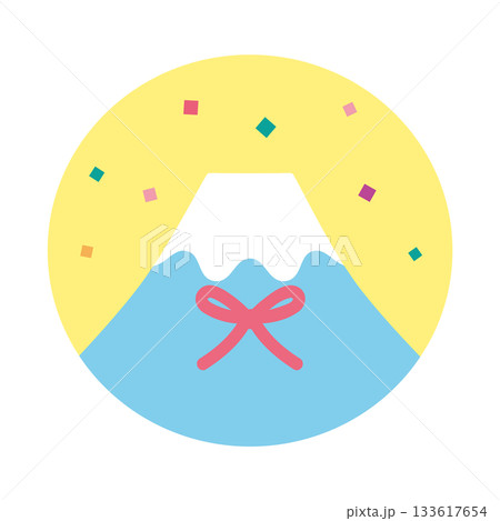 かわいい和素材(富士山) かわいい和素材(富士山) 133617654