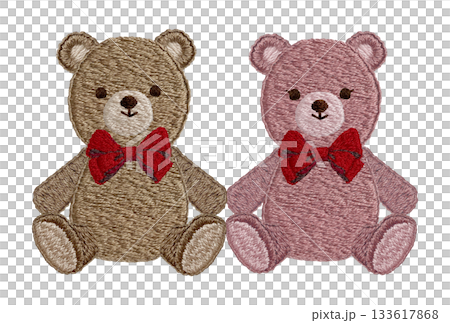 【友善的泰迪熊】手工刺繡插畫材料 133617868