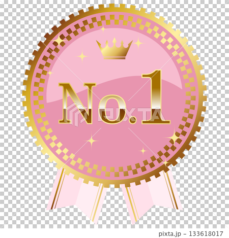 A luxurious and fairytale-like No. 1 emblem in pink and gold 133618017