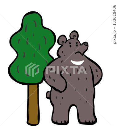 クマ くま 熊 立ちはだかるクマと木 クマ くま 熊 立ちはだかるクマと木 133618436