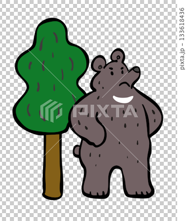熊 熊 熊 擋在樹前 133618436