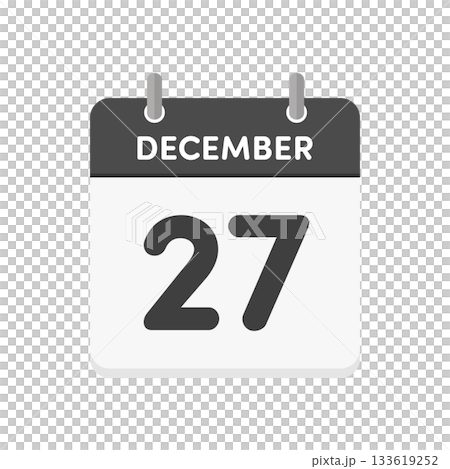 12月27日・December 27の日めくりカレンダーのアイコン - 12/27の日付入り英語の暦 12月27日・December 27の日めくりカレンダーのアイコン - 12/27の日付入り英語の暦 133619252
