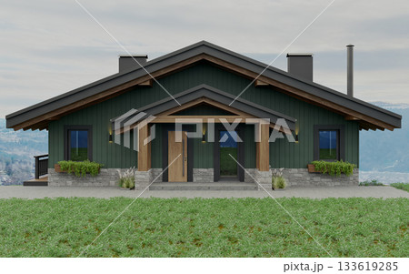 Private chalet-style house in green and stone in the mountains Private chalet-style house in green and stone in the mountains 133619285