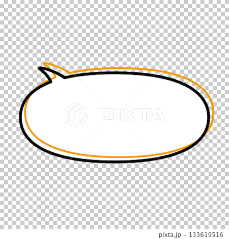 Simple speech bubble illustration, horizontal, oval 133619516