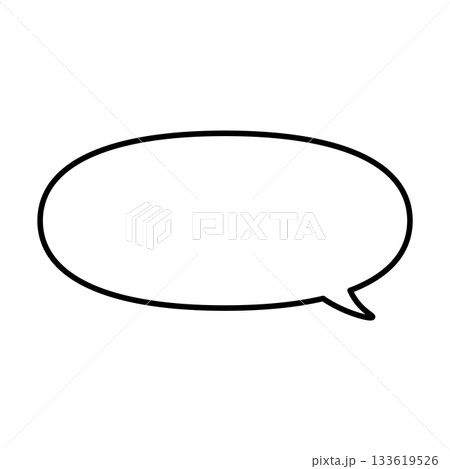 シンプルな吹き出しのイラスト　横長　楕円形 133619526
