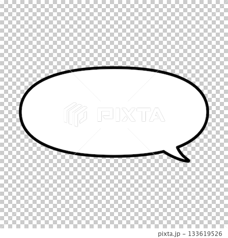 シンプルな吹き出しのイラスト　横長　楕円形 133619526