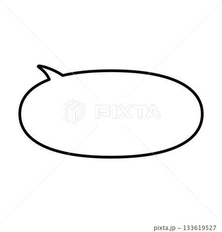 シンプルな吹き出しのイラスト　横長　楕円形 133619527