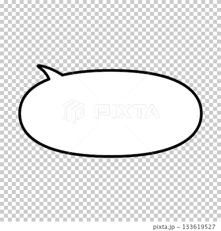 シンプルな吹き出しのイラスト　横長　楕円形 133619527