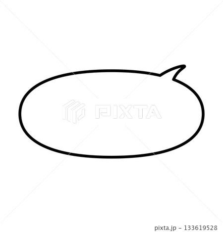 シンプルな吹き出しのイラスト　横長　楕円形 133619528