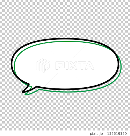 シンプルな吹き出しのイラスト 横長 楕円形 シンプルな吹き出しのイラスト 横長 楕円形 133619530