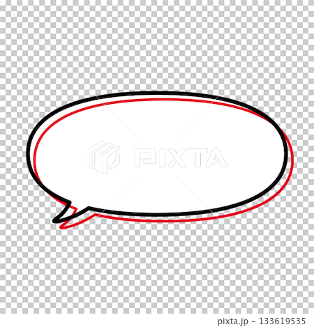 Simple speech bubble illustration, horizontal, oval 133619535